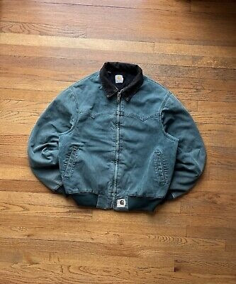 Faded Vintage Hunter Green Carhartt Santa Fe Jacket Medium