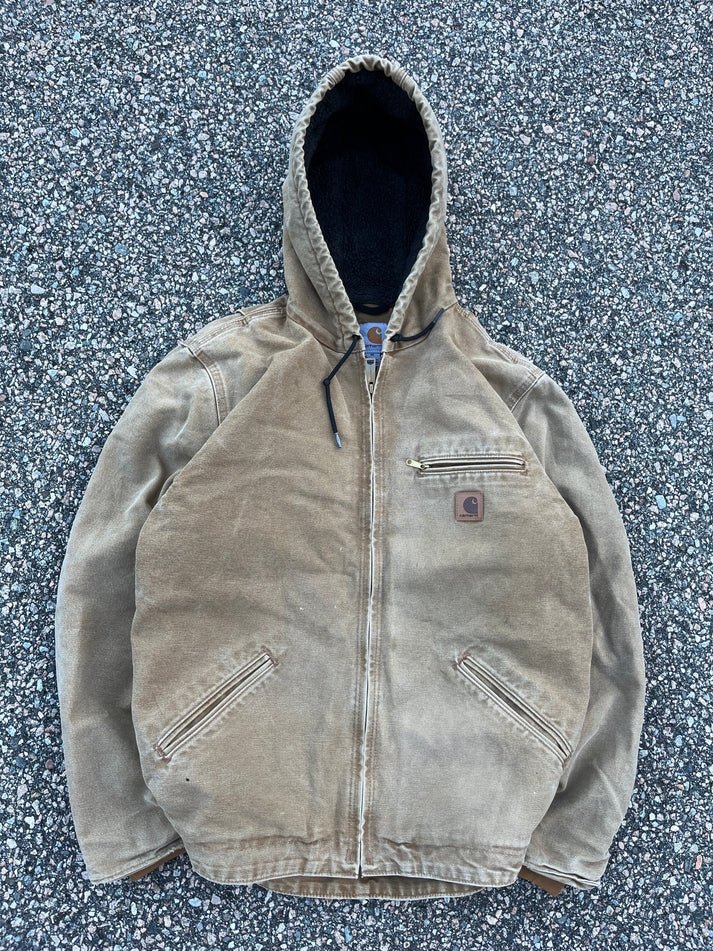 Faded Brown Carhartt Sherpa Lined Jacket Medium