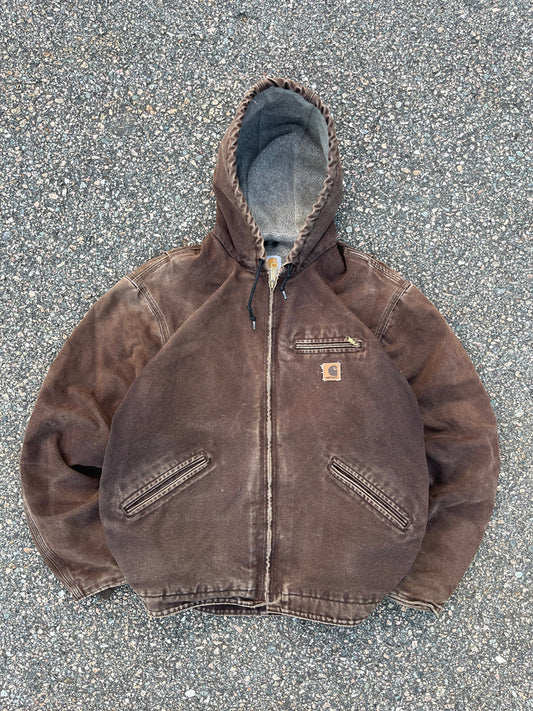 Faded Brown Carhartt Sherpa Lined Jacket Fits  L