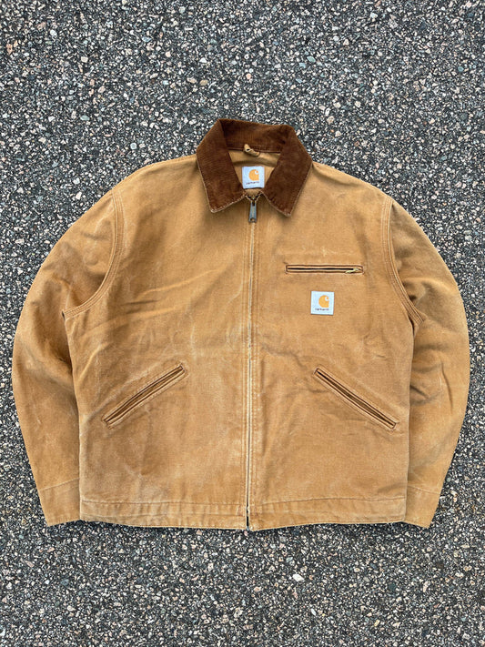 Lightweight Unlined Faded Brown Carhartt Detroit Jacket Boxy L