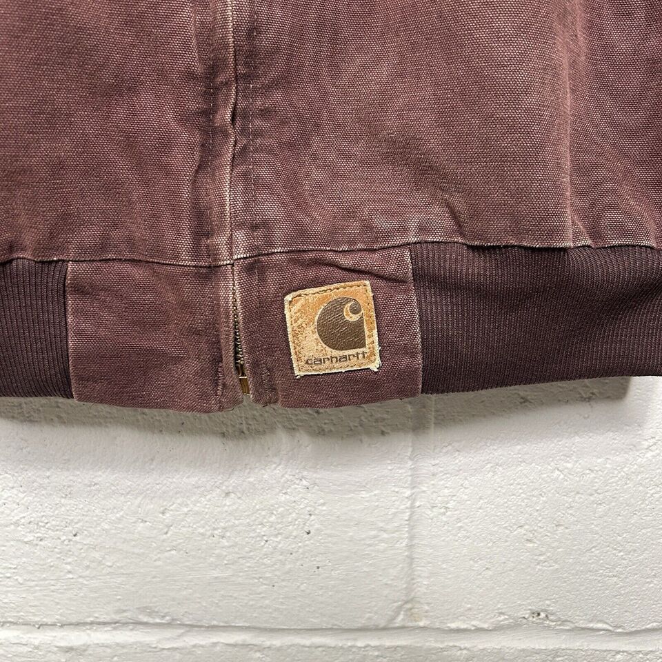 Vintage Carhartt Quilted Santa Fe Jacket Burgundy J14 Brg Size L