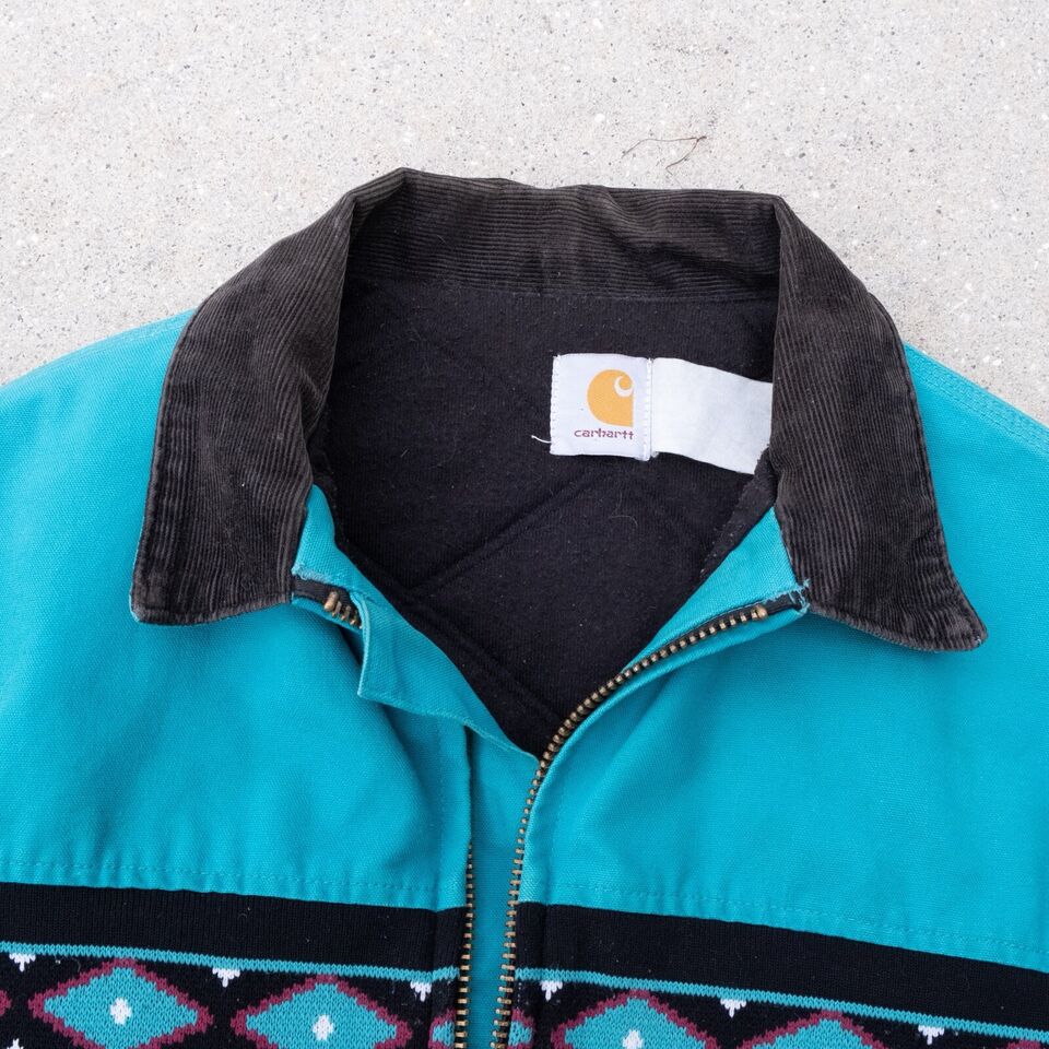 Vintage Carhartt Santa Fe Aztec Teal Jacket Size L