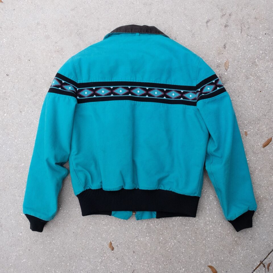 Vintage Carhartt Santa Fe Aztec Teal Jacket Size L