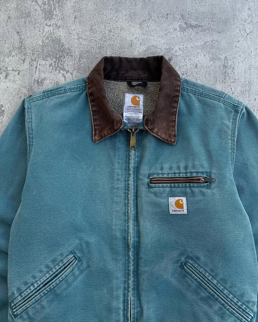 Faded Teal Blue Vintage Carhartt Detroit Jacket Wj097 Dtl Large