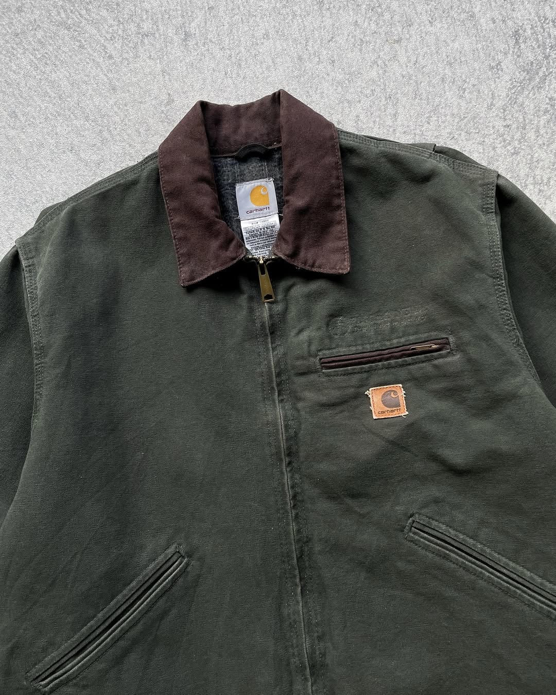 06 Faded Moss Green Vintage Carhartt Detroit Jacket J97 Mos Large