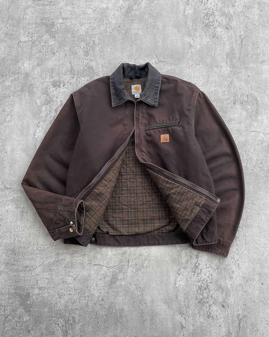 Faded Dark Brown Vintage Carhartt Detroit Jacket J97 Dkb