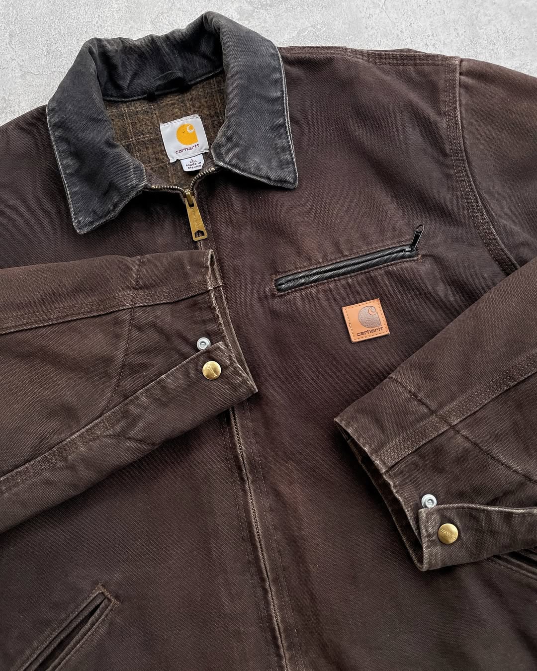 Faded Dark Brown Vintage Carhartt Detroit Jacket J97 Dkb