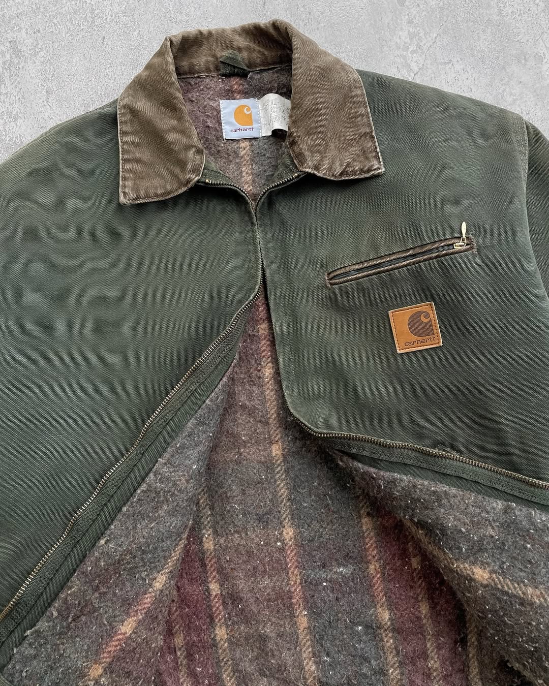 96 Faded Dark Olive Vintage Carhartt Detroit Jacket Jb0866