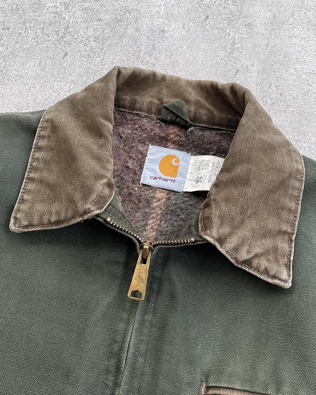 96 Faded Dark Olive Vintage Carhartt Detroit Jacket Jb0866