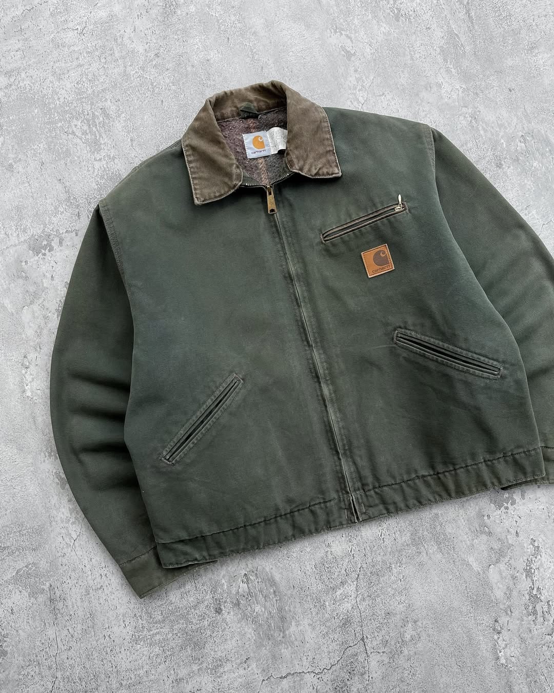 96 Faded Dark Olive Vintage Carhartt Detroit Jacket Jb0866