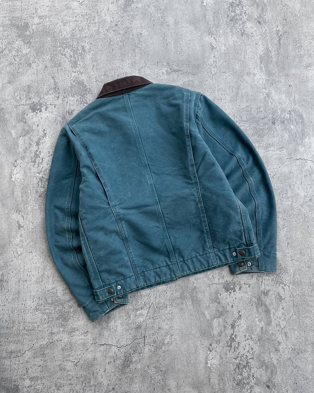 Faded Dark Teal Blu Vintage Carhartt Detroit Jacket Wj097 Dtl